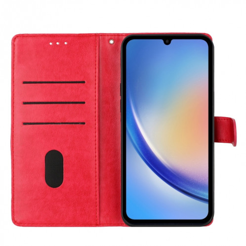 Pour Ulefone Note 14 Étui de téléphone en cuir gaufré avec motif papillon et fleur (rouge) SH301C502-06