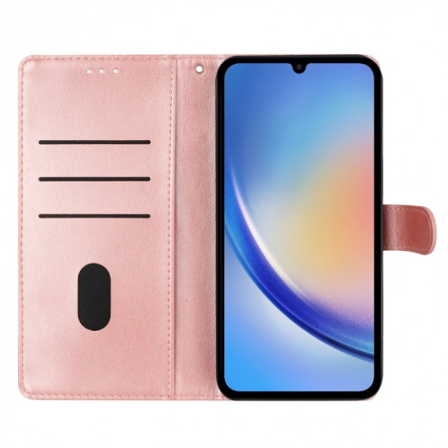 Pour Ulefone Note 14 Étui de téléphone en cuir gaufré avec fleur d'amour papillon (or rose) SH301D224-06