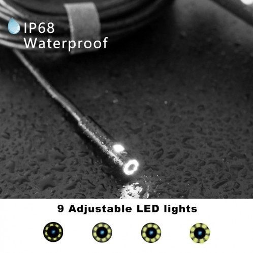 Endoscope numérique WiFi étanche à double caméra F280 1080P IP68, longueur: 2 m de câble dur (noir) SH901A951-011