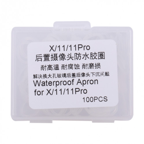 Pour iPhone X / 11/11 Pro Caméra arrière Anneau en caoutchouc étanche (Blanc) SH301B924-04