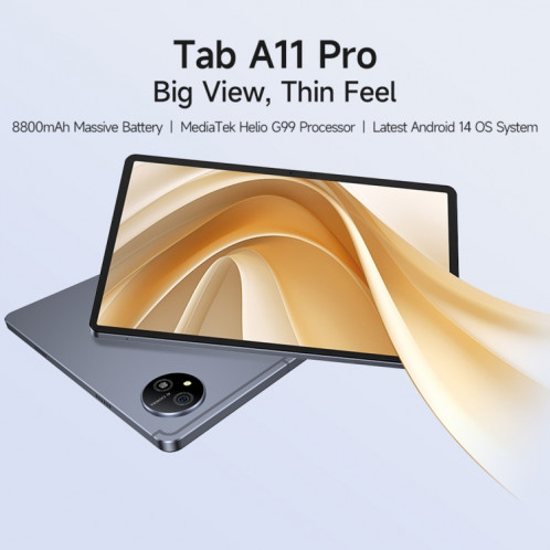  Tablette PC Ulefone Tab A11 Pro, 8 Go + 256 Go, 11 pouces Android 14 MediaTek Helio G99 Octa Core 4G Network, (gris sidéral) SU402A1934-017