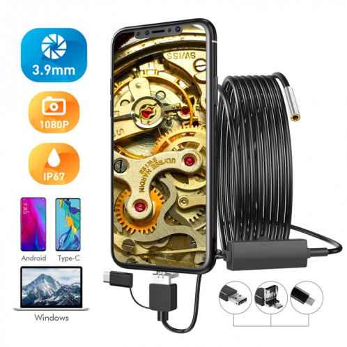 inskam107 3.9mm 3 en 1 caméra d'inspection d'endoscope numérique de l'industrie étanche HD, longueur: 1 m de câble dur SH8601124-07