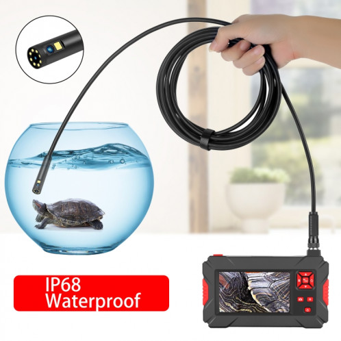 P30 8mm 1080P IP68 Endoscope numérique étanche à écran de 4,3 pouces à double caméra, longueur: 5 m de câble dur (noir) SH702A777-08
