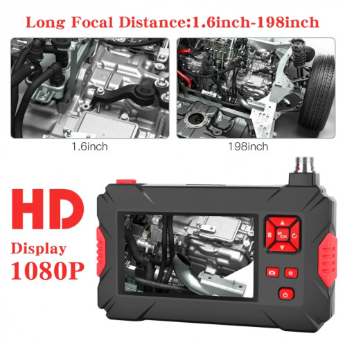 P30 8mm 1080P IP68 Endoscope numérique à double caméra et écran 4,3 pouces étanche, longueur: tube serpent 5m (noir) SH803A31-08