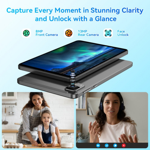 Tablette PC HEADWOLF Fpad5 Pro 4G LTE, 8 Go + 256 Go, 8,4 pouces Android 14 MT6789 Octa Core Support Dual SIM, Version mondiale avec Google Play (Noir) SH301A987-010