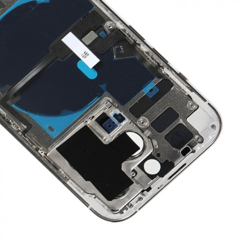 Pour iPhone 14 Pro Couvercle arrière de la batterie avec câble flexible d'alimentation + volume + module de chargement sans fil, Version : Version CE UE (argent) SH402D997-08