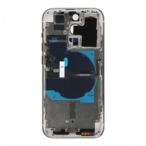 For iPhone 14 Pro Battery Back Cover with Power + Volume Flex Cable + Wireless Charging Module, Version:US Version(Silver) SH403D784-08