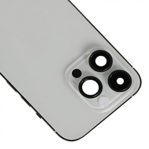 For iPhone 14 Pro Battery Back Cover with Power + Volume Flex Cable + Wireless Charging Module, Version:US Version(Silver) SH403D784-08