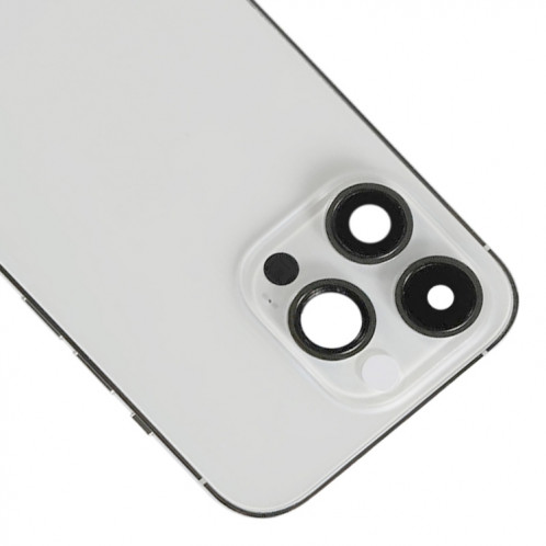 Pour iPhone 14 Pro Cache arrière de batterie avec touches latérales et plateau de carte, Version : Version chinoise (argent) SH802D1304-08