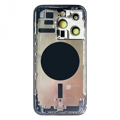 Pour iPhone 14 Pro Cache arrière de batterie avec touches latérales et plateau de carte, Version : Version CE EU (noir) SH803A322-08