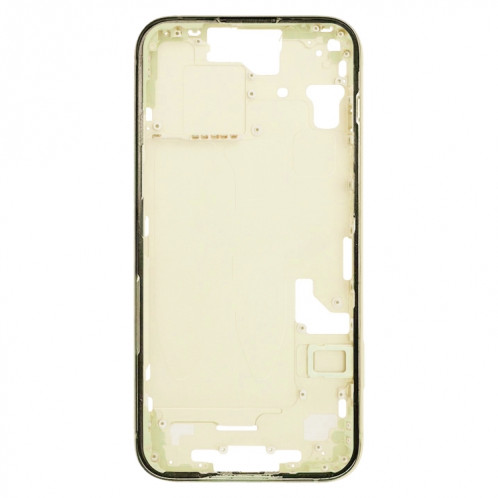 Pour iPhone 15 Cadre central Plaque de cadre avec touches latérales + plateau de carte, Version : Version américaine (jaune) SH101B1119-07