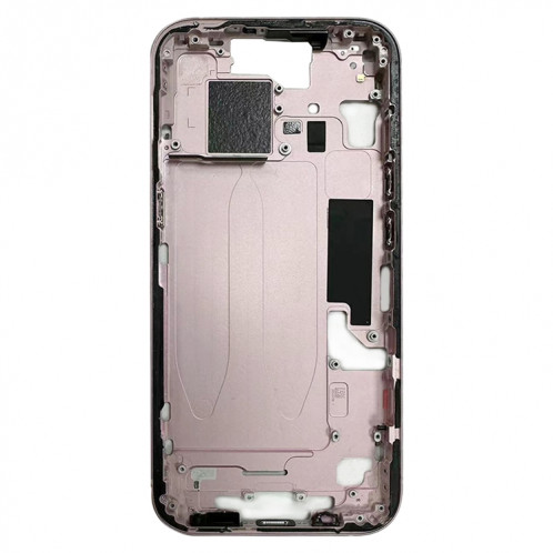 Pour iPhone 15 Cadre central Plaque de lunette avec touches latérales + plateau de carte, Version : Version américaine (rose) SH101E1508-07