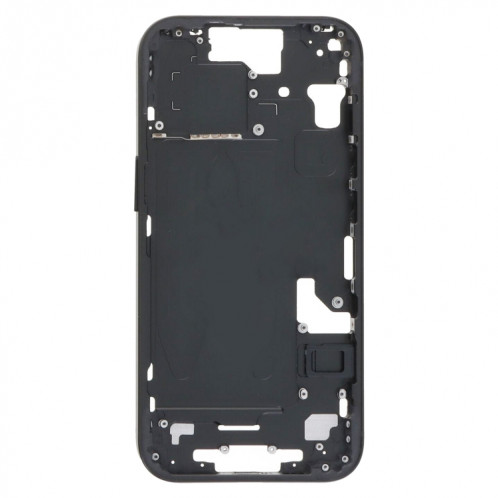 Pour iPhone 15 Cadre central Plaque de lunette avec touches latérales + plateau de carte, Version : Version chinoise (noir) SH102A1910-07