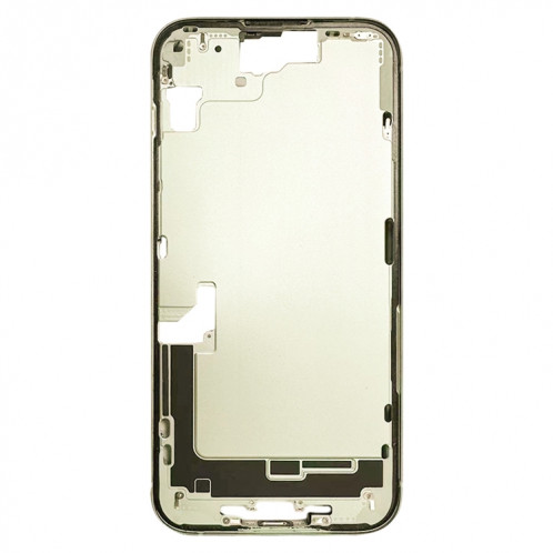 Pour iPhone 15 Cadre central Plaque de lunette avec touches latérales + plateau de carte, Version : Version chinoise (jaune) SH102B634-07