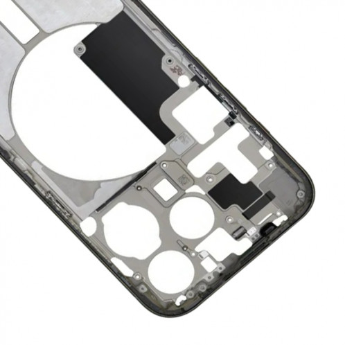 Pour iPhone 15 Pro Cadre central Plaque de lunette avec touches latérales + plateau de carte, Version : Version américaine (noir) SH602A1796-07