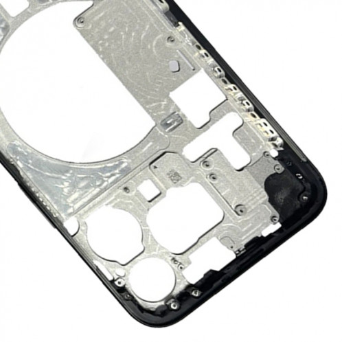 Pour iPhone 15 Pro Max Cadre central Plaque de lunette avec touches latérales + plateau de carte, Version : Version CE UE (Noir) SH703A340-07