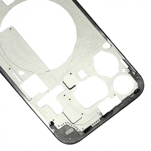Pour iPhone 15 Pro Max Cadre central Plaque de lunette avec touches latérales + plateau de carte, Version : Version CE UE (Noir) SH703A340-07