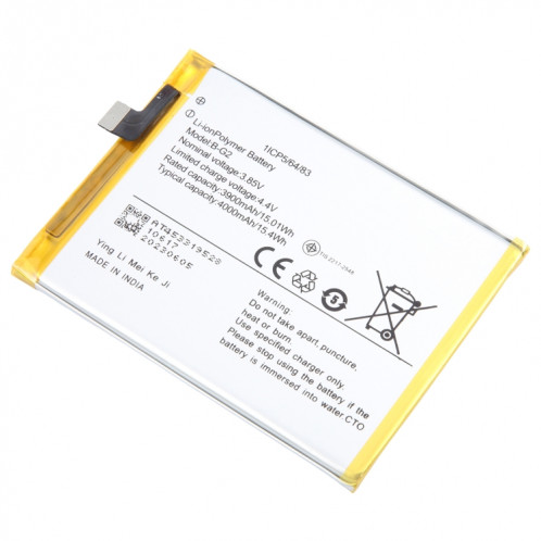 Batterie de remplacement Li-Polymère 4000mAh pour vivo V15 B-G2 SH4502511-04