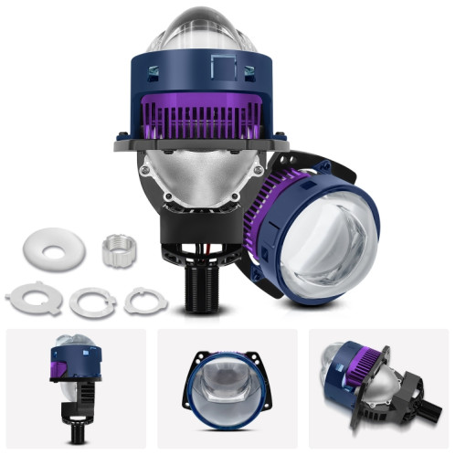 T04 paire 3 pouces voiture bifocale matrice source de lumière LED lentille phare, conduite à gauche (bleu) SH801A269-08