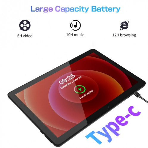 Tablette PC WiFi VASOUN M30A, 3 Go + 64 Go, 10,1 pouces, Android 13 RK3562 Quad Core CPU, version mondiale avec Google Play, prise américaine (bleu) SV201A1638-08