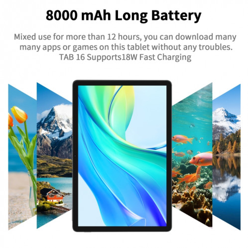 Tablette VASOUN M60 4G LTE, 6 Go + 128 Go, 11 pouces, Android 13 UNISOC T606 Octa Core CPU, version mondiale avec Google Play (gris) SV401A750-08