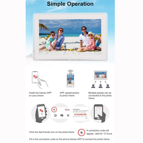 Cadre photo numérique Cloud avec écran IPS de 15,6 pouces, machine de publicité LED murale, type de prise : (noir) SH103A1126-013