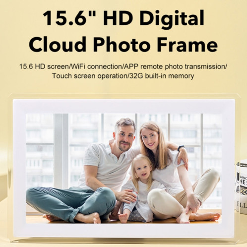 Machine de publicité LED murale avec cadre photo numérique en nuage avec écran IPS de 15,6 pouces, type de prise: prise américaine (noir) SH101A175-013