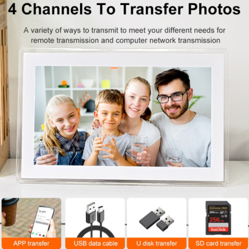 Cadre photo numérique Cloud avec écran IPS de 15,6 pouces, machine de publicité LED murale, type de prise : (noir) SH103A1126-013