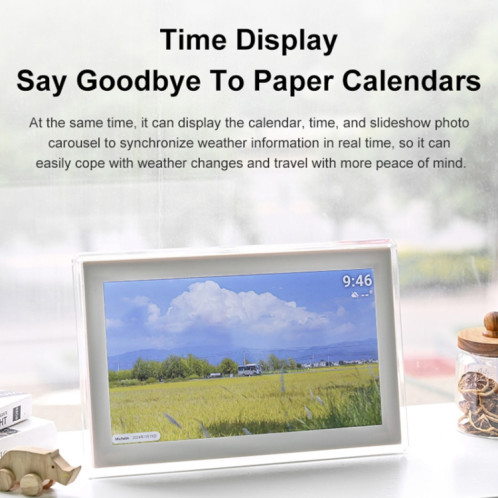 Cadre photo numérique en nuage avec écran IPS de 15,6 pouces, machine de publicité LED murale, type de prise : prise américaine (blanc) SH101B216-013