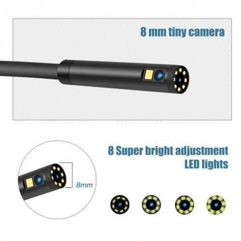 P40 8mm 1080P IP68 Étanche 4.3 pouces Highlight Screen Endoscope numérique à double caméra, longueur: 2 m de câble dur SH82011544-07