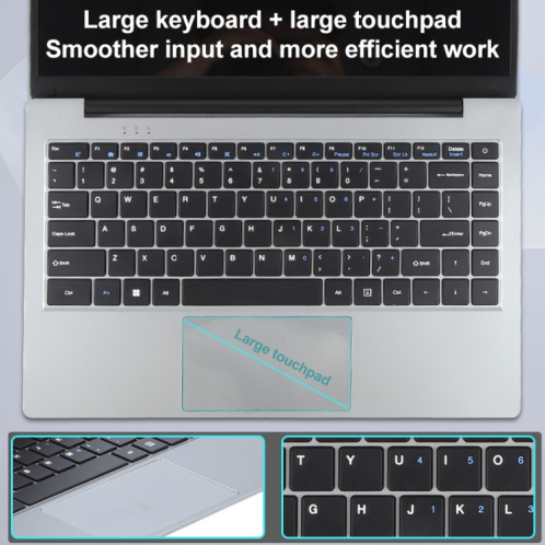 Ordinateur portable Windows 11 14 pouces, 8 Go + 256 Go, processeur Intel Core i3 de 5e génération, axe de rotation à 180 degrés (argent) SH906A1869-018