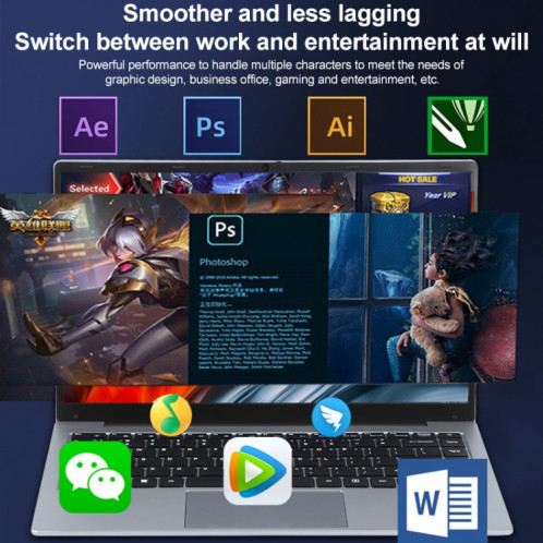 Ordinateur portable Windows 11 14 pouces, 8 Go + 512 Go, processeur Intel Core i5 de 4e génération, axe de rotation à 180 degrés (argent) SH003A651-018