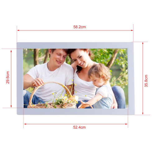 Cadre photo numérique à écran LED de 23,6 pouces, type de prise : prise américaine (blanc) SH601B992-010