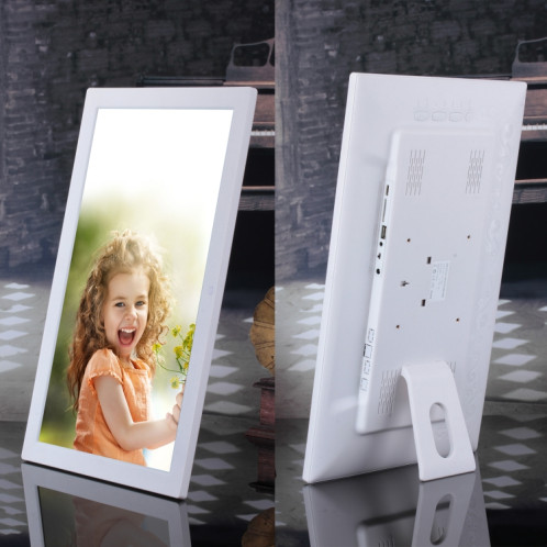 Cadre photo numérique à écran LED de 23,6 pouces, type de prise : prise américaine (blanc) SH601B992-010