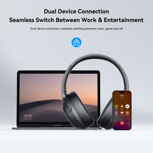Casque sans fil Bluetooth JOYROOM JR-JH2 ANC (noir) SJ501A590-014