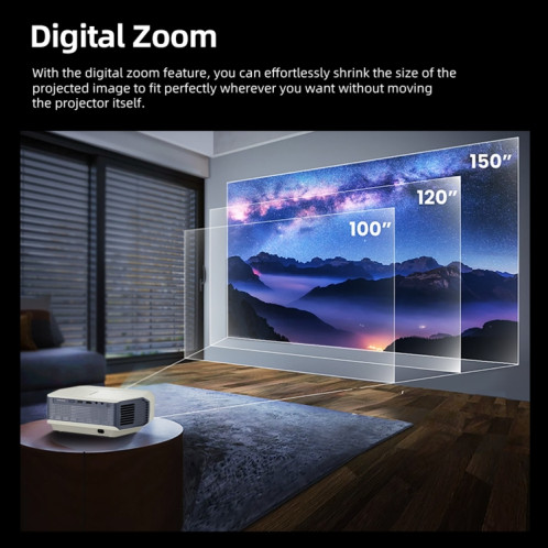 AUN A004 Pro Projecteur LCD portable 1920 x 1080P 9000 Lumen Android 9.0, prise américaine (blanc) SA501A608-016