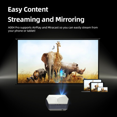 AUN A004 Pro Projecteur LCD portable 1920 x 1080P 9000 Lumen Android 9.0, prise américaine (blanc) SA501A608-016
