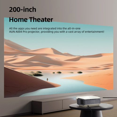 AUN A004 Pro Projecteur LCD portable 1920 x 1080P 9000 Lumen Android 9.0, prise américaine (blanc) SA501A608-016