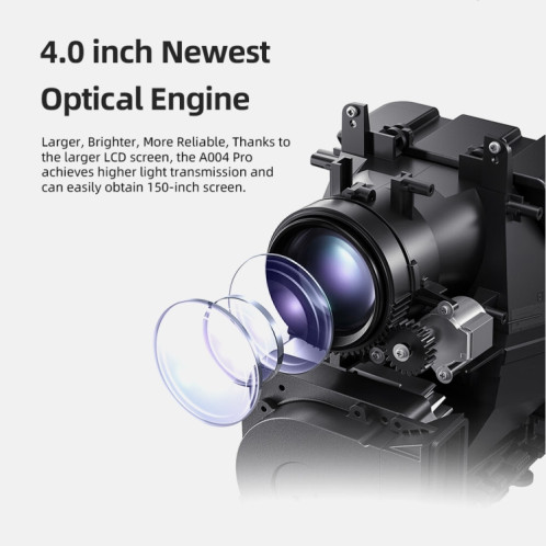 AUN A004 Pro Projecteur LCD portable 1920 x 1080P 9000 Lumen Android 9.0, prise américaine (blanc) SA501A608-016