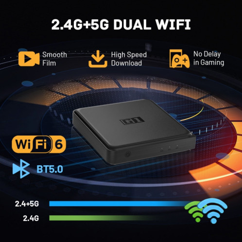 Décodeur Internet 4K HD avec processeur quad-core G1 Cortex-A55 Android 11 et télécommande, 4 Go + 32 Go () SH701A1200-012