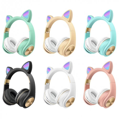 Casque de jeu sans fil Bluetooth à oreilles de chat avec lumière (bleu) SH001E905-011