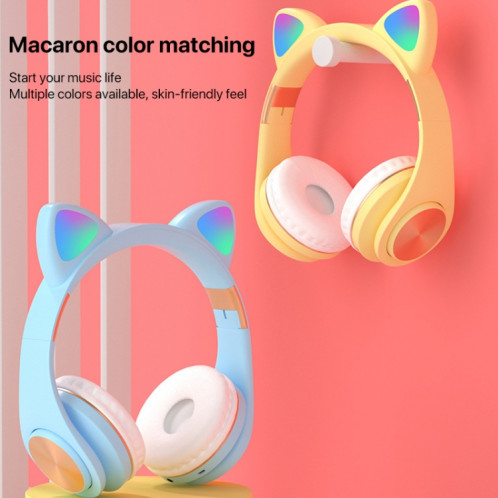 Casque de jeu sans fil Bluetooth à oreilles de chat avec lumière (or) SH001D1109-011