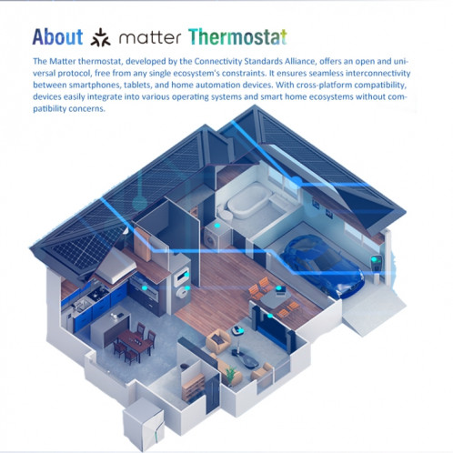 Thermostat intelligent WiFi LED pour chauffage de l'eau BHT-009GALW-MT avec Matter (noir) SH501A1770-013