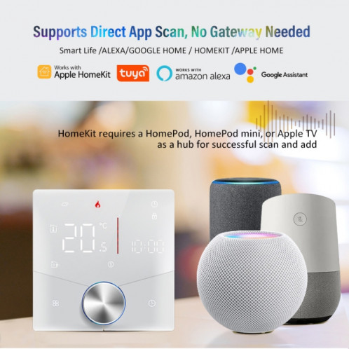 Thermostat intelligent WiFi pour chauffage de l'eau BHT-009GALW-MT à LED avec Matter (blanc) SH501B1411-013