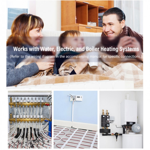 Thermostat intelligent WiFi pour chauffage de l'eau BHT-009GALW-MT à LED avec Matter (blanc) SH501B1411-013
