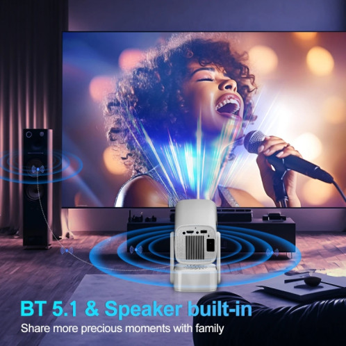 Projecteur WiFi domestique portable Y7S 720P Android 11 avec haut-parleur, processeur : Allwinner H713 () SH501B770-011