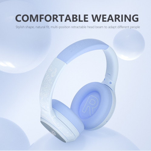 Casque sans fil Bluetooth stéréo GT2 No Delay Game HiFi Bass (bleu) SH901A1146-09