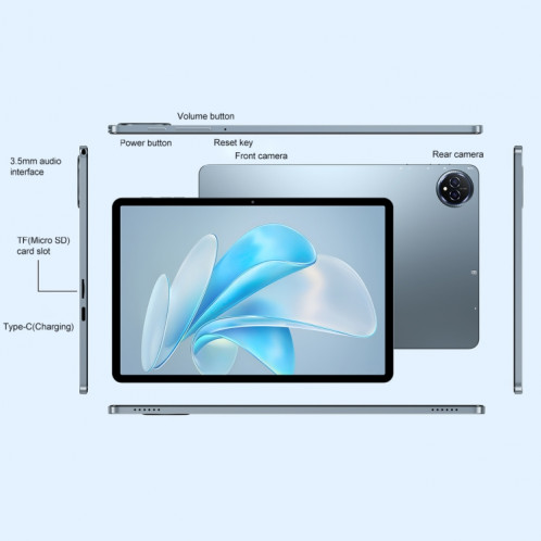 Tablette WiFi BMAX MaxPad i11 S, 4 Go + 128 Go, 10,95 pouces Android 15 OS Unisoc T606 Octa Core () SB901A1438-06
