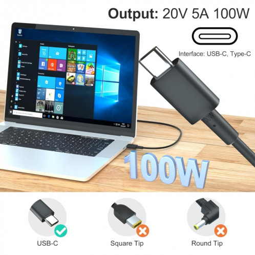 Adaptateur secteur pour ordinateur portable 100 W 20 V 5 A USB Type-C pour ASUS, prise : SH0701594-09