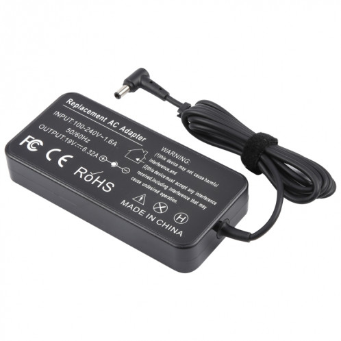 Adaptateur secteur pour ordinateur portable 120 W 19 V 6,32 A pour ASUS 6,0 x 3,7, prise : prise britannique SH1803278-07
